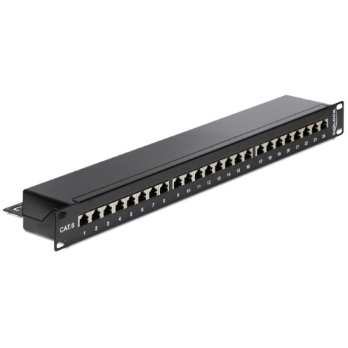 Delock 19″ Patch Panel 24 Port Cat.6 black