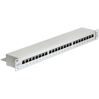 Delock 19″ Patch Panel 24 Port Cat.6 grey