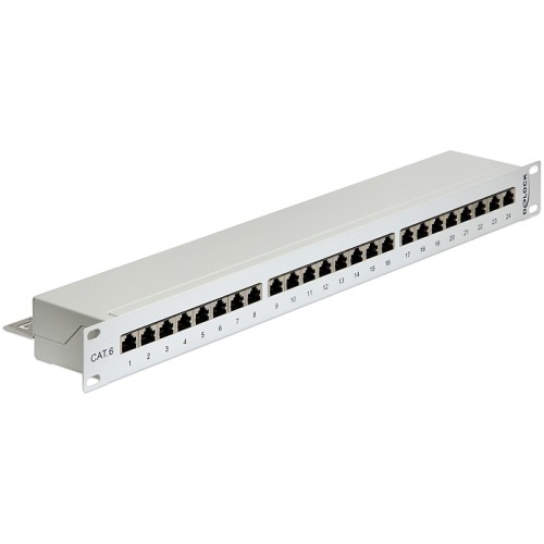 Delock 19″ Patch Panel 24 Port Cat.6 grey