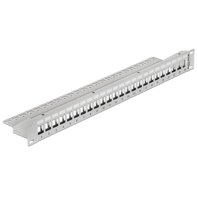 Delock 19″ Keystone Patch Panel 24 Port grey