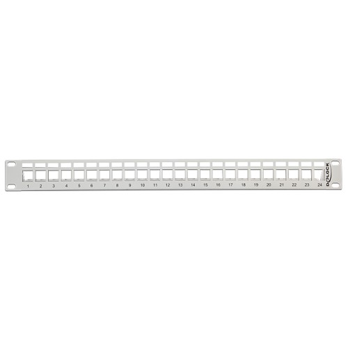 Delock 19″ Keystone Patch Panel 24 Port grey