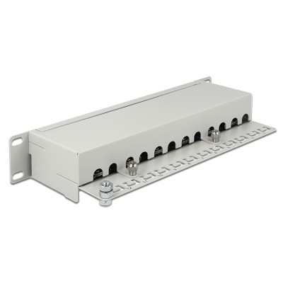 Delock 10″ Patch Panel 12 Port Cat.6A grey 2