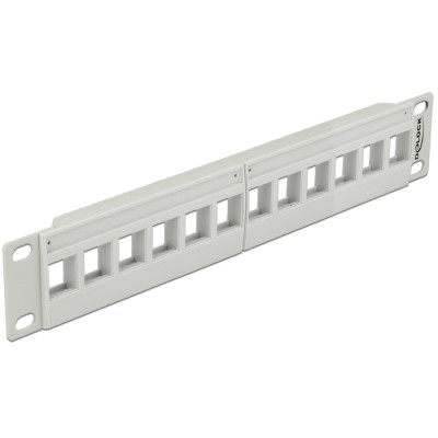 Delock 10″ Keystone Patch Panel 12 Port grey