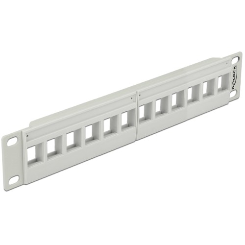 Delock 10″ Keystone Patch Panel 12 Port grey