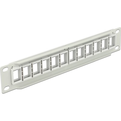 Delock 10″ Keystone Patch Panel 12 Port grey 2