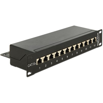 Delock 10″ Patch Panel 12 Port Cat.6A black