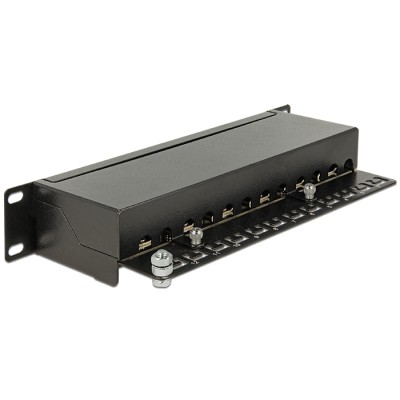 Delock 10″ Patch Panel 12 Port Cat.6A black 2