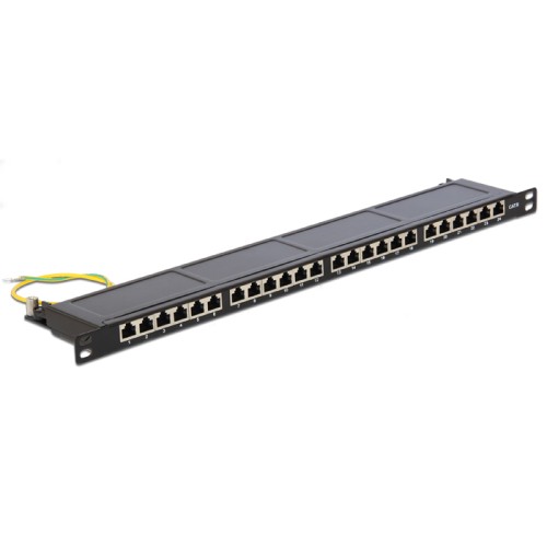Delock 19″ Patch Panel 24 Port Cat.6 0.5 U black