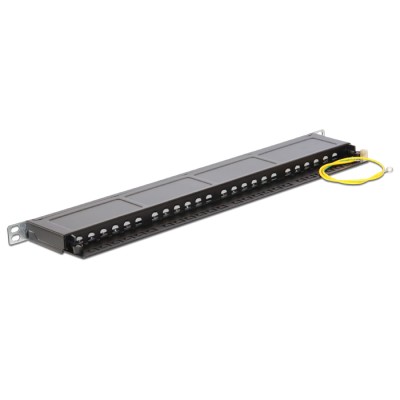 Delock 19″ Patch Panel 24 Port Cat.6 0.5 U black 2