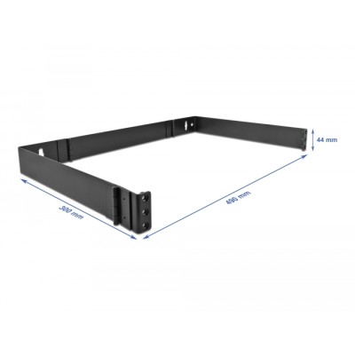 19″ Wall Mount Rack 1U foldable black 2
