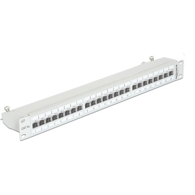 Delock 19″ Patch Panel 24 Port Cat.6A grey