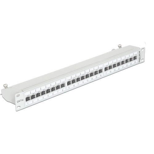 Delock 19″ Patch Panel 24 Port Cat.6A grey