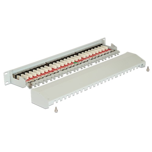 Delock 19″ Patch Panel 24 Port Cat.6A grey