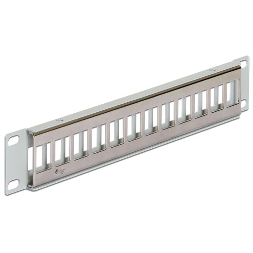 Delock 10″ Keystone Patch Panel 12 Port metal grey