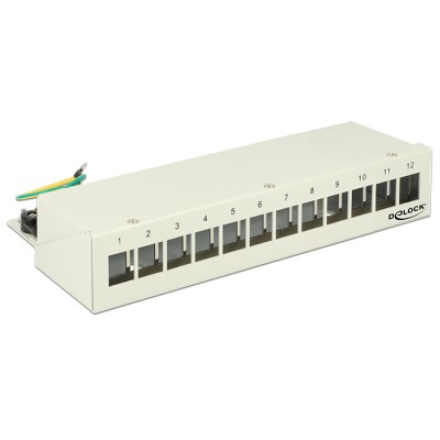 Delock Keystone Desktop Patch Panel 12 Port grey