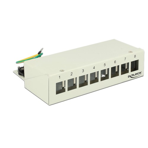 Delock Keystone Desktop Patch Panel 8 Port grey