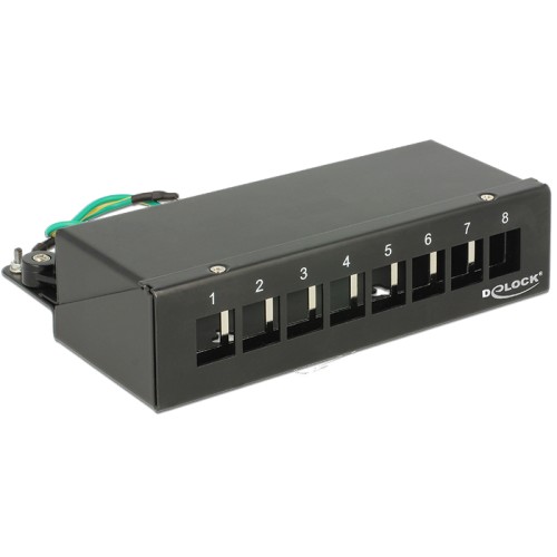 Delock Keystone Desktop Patch Panel 8 Port black
