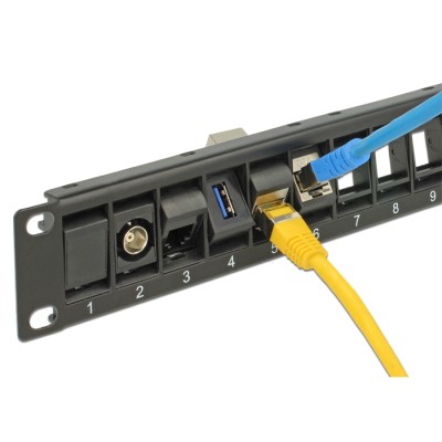 Delock 19″ Keystone Patch Panel 24 Port rotatable black 2