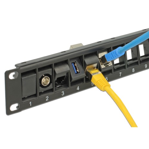 Delock 19″ Keystone Patch Panel 24 Port rotatable black