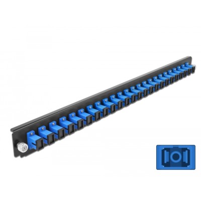 Delock 19″ LWL Spleißbox Frontblende 24 Port SC Simplex blau
