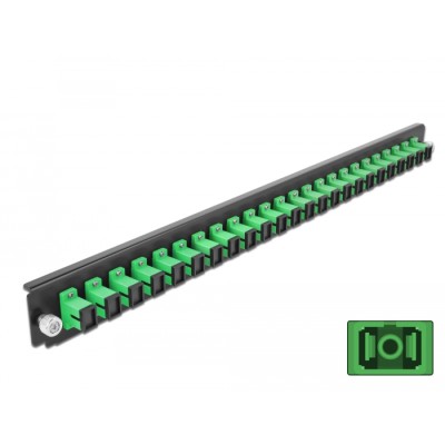 Delock 19″ LWL Spleißbox Frontblende 24 Port SC Simplex grün