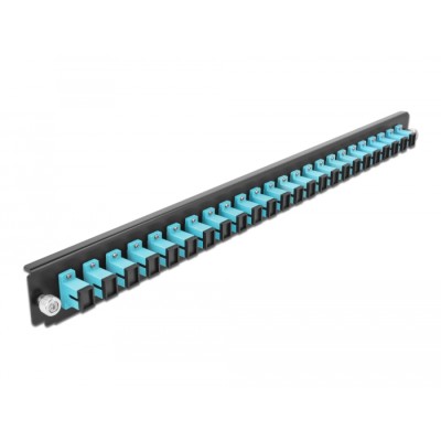 Delock 19″ LWL Spleißbox Frontblende 24 Port SC Simplex aqua 2