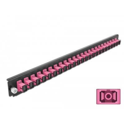 Delock 19″ LWL Spleißbox Frontblende 24 Port SC Simplex violett