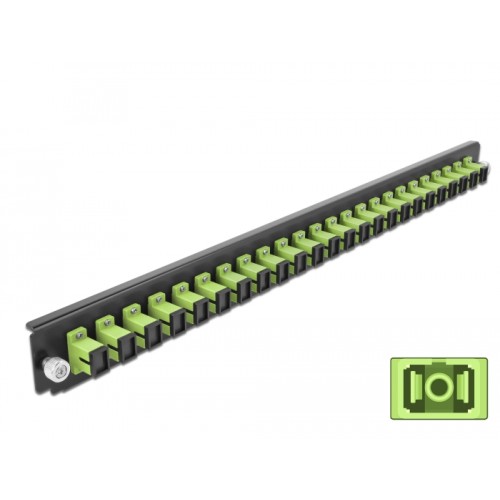 19″ Splice Box Front Panel 24 port SC Simplex limegreen