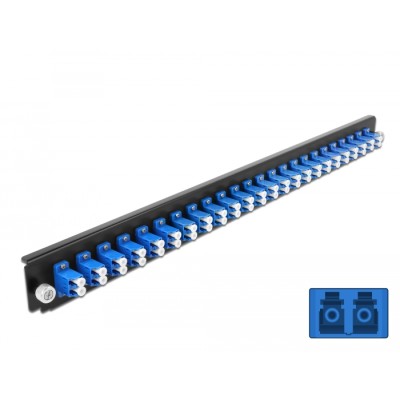 19″ Splice Box Front Panel 24 port LC Duplex blue