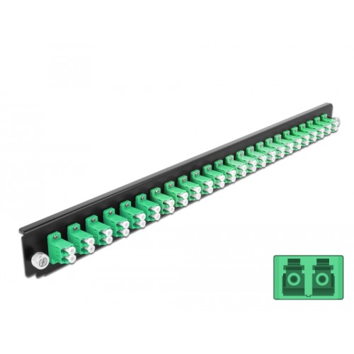 19″ Splice Box Front Panel 24 port LC Duplex green