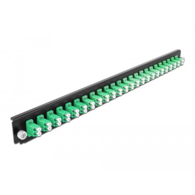 19″ Splice Box Front Panel 24 port LC Duplex green 2