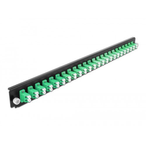 19″ Splice Box Front Panel 24 port LC Duplex green