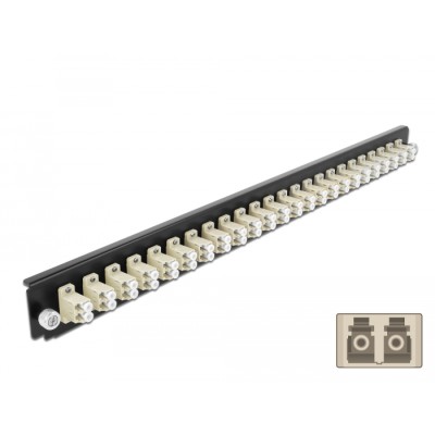 19″ Splice Box Front Panel 24 port LC Duplex beige