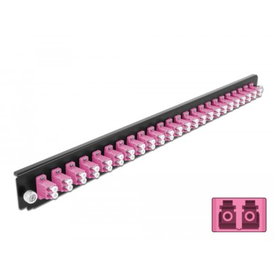 Delock 19″ LWL Spleißbox Frontblende 24 Port LC Duplex violett