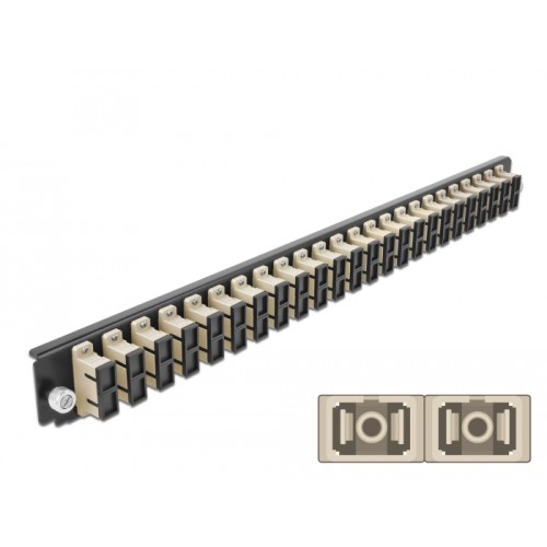 Delock 19″ LWL Spleißbox Frontblende 24 Port SC Duplex beige