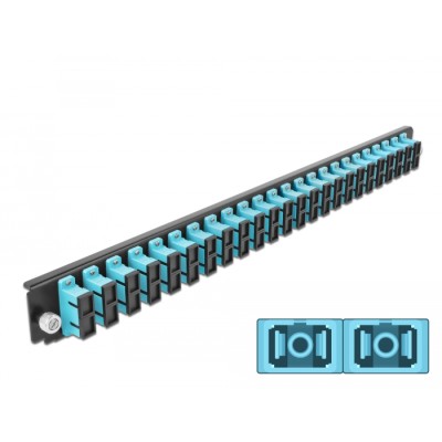 Delock 19″ LWL Spleißbox Frontblende 24 Port SC Duplex aqua