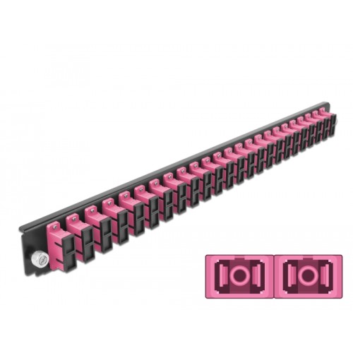 Delock 19″ LWL Spleißbox Frontblende 24 Port SC Duplex violett