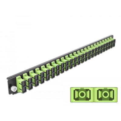 Delock 19″ LWL Spleißbox Frontblende 24 Port SC Duplex lindgrün
