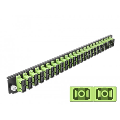 Delock 19″ LWL Spleißbox Frontblende 24 Port SC Duplex lindgrün