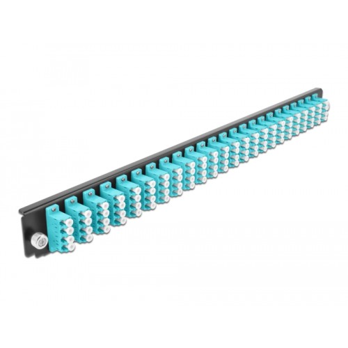 19″ Splice Box Front Panel 24 port LC Quad aqua