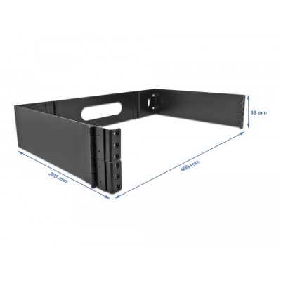 19″ Wall Mount Rack 2U foldable black 2