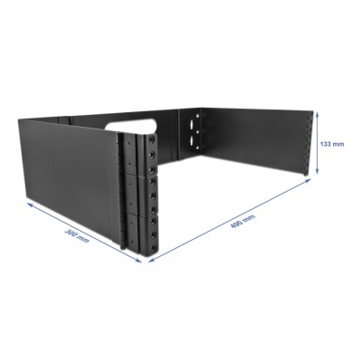 19″ Wall Mount Rack 3U foldable black 2