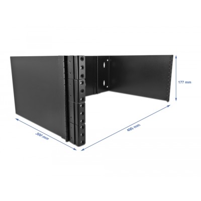 19″ Wall Mount Rack 4U foldable black 2