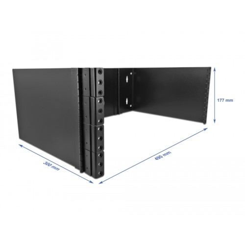 19″ Wall Mount Rack 4U foldable black