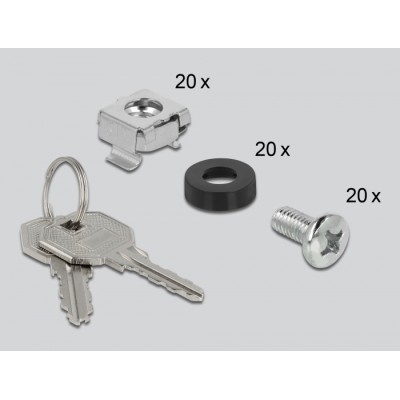 Delock 10″ Network Cabinet with glass door 4U black 2