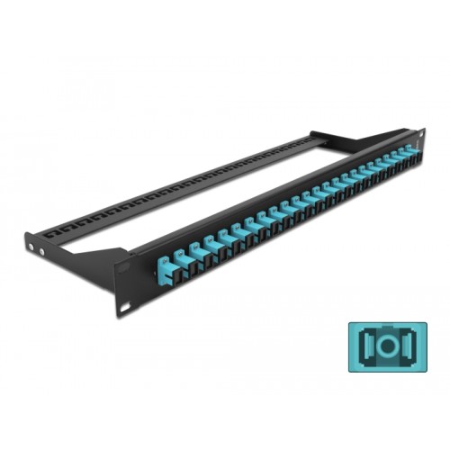 Delock 19″ Fibre Patch Panel 24 port SC Simplex aqua