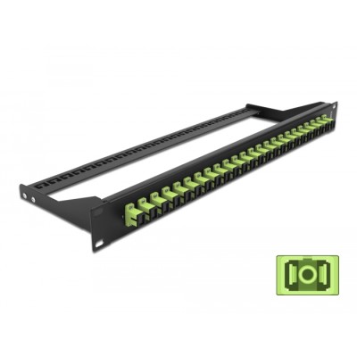 Delock 19″ Fibre Patch Panel 24 port SC Simplex limegreen