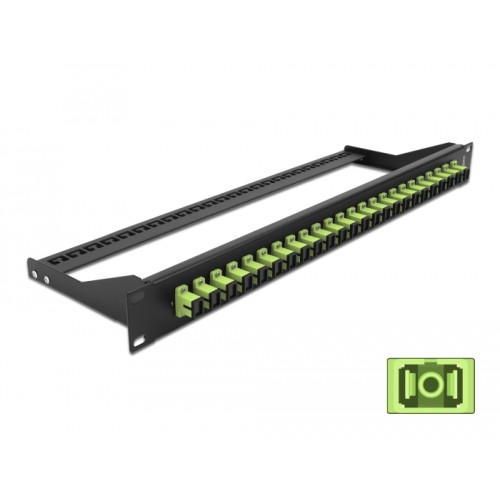 Delock 19″ Fibre Patch Panel 24 port SC Simplex limegreen