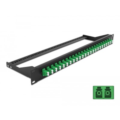 Delock 19″ Fibre Patch Panel 24 port LC Duplex green
