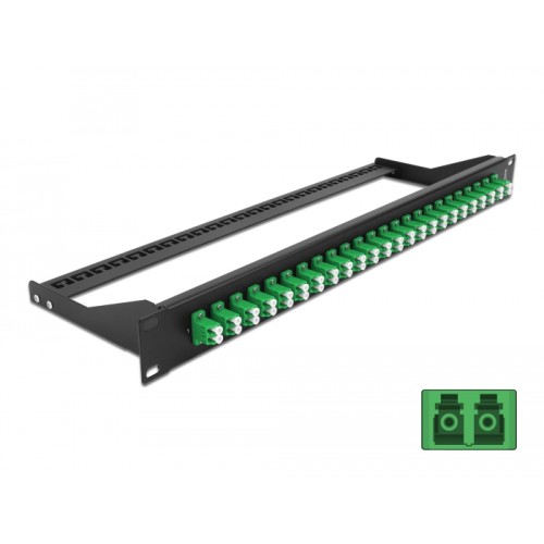 Delock 19″ Fibre Patch Panel 24 port LC Duplex green